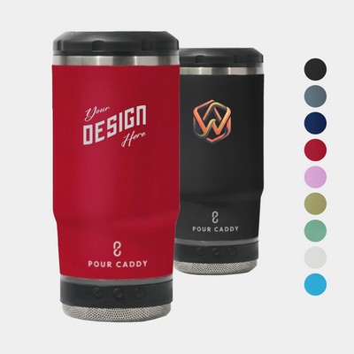 Pour Caddy® Vibe Chill & Brew 14 oz Insulated Tumbler with Bluetooth Speaker