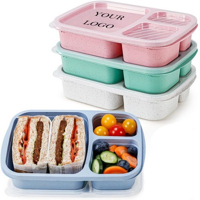 3-Compartment Wheat Straw Food Storage Containers